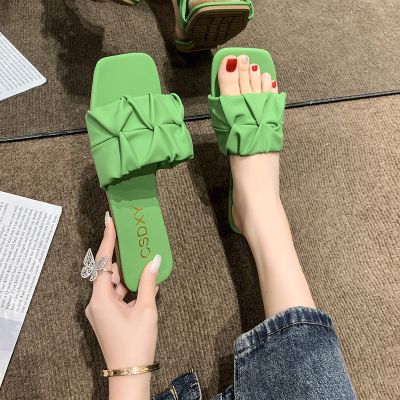 hot free shipping designer Sandals for woman 2025 new Minimalist Solid Classics breathable and fashionable Daily Outfit flat white green