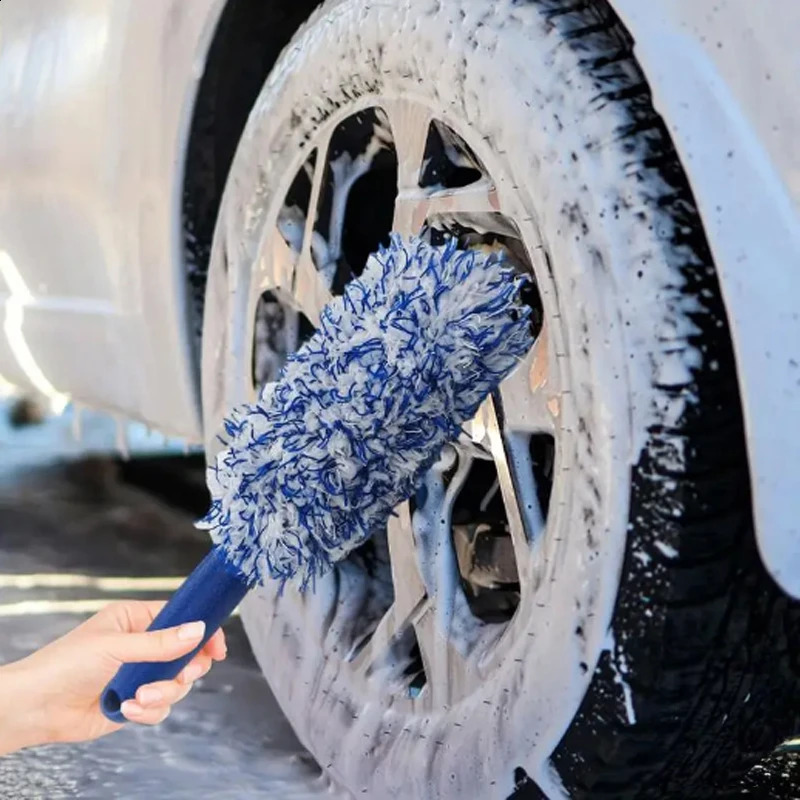 Car Wash Super Brush Plush Premium Wheels NonSlip Handle Easy To Cleaning Rims Spokes Wheel Barrel Accessories 250103