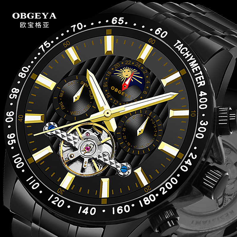 Men's Sporty Casual Watch with Large Dial and Automatic Mechanical Movement
