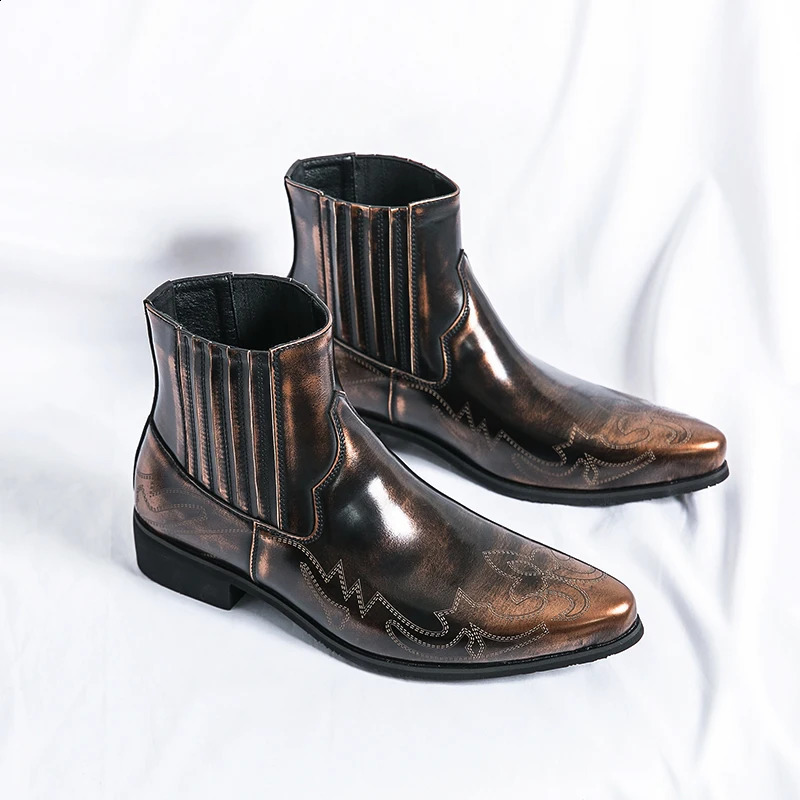 Golden Sapling Men Chelsea Boots Casual Shoes Fashion Ankle Boot Leisure Business Flat Mens Shoe Comfortable Party Brogue Flat 250106