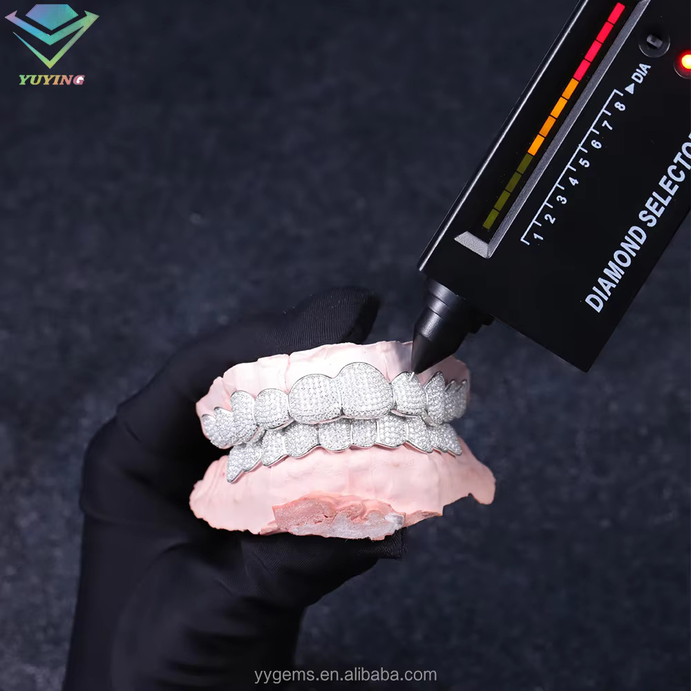 Custom Real Sterg Sier Gold Plated Moissanite Dia Hip Hop Grillz for Mens Jewelry