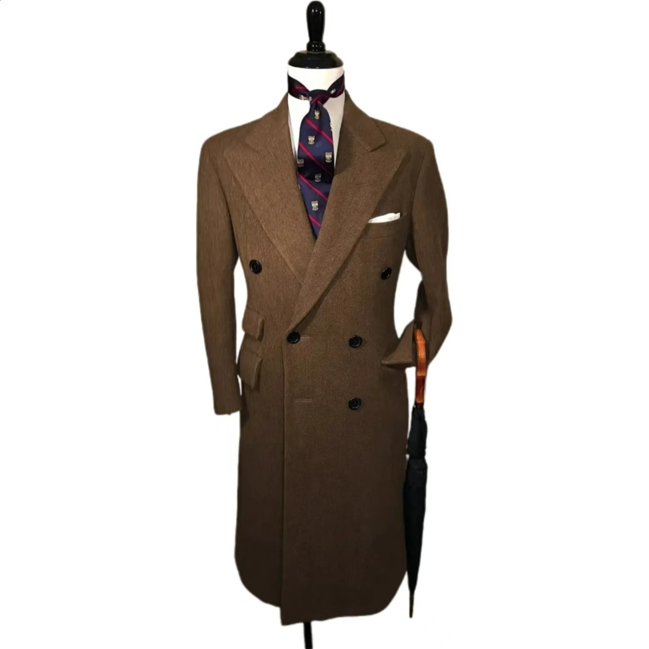 business coat for ceremonyBritish style wool men Warm trench mendoublebreasted 250107