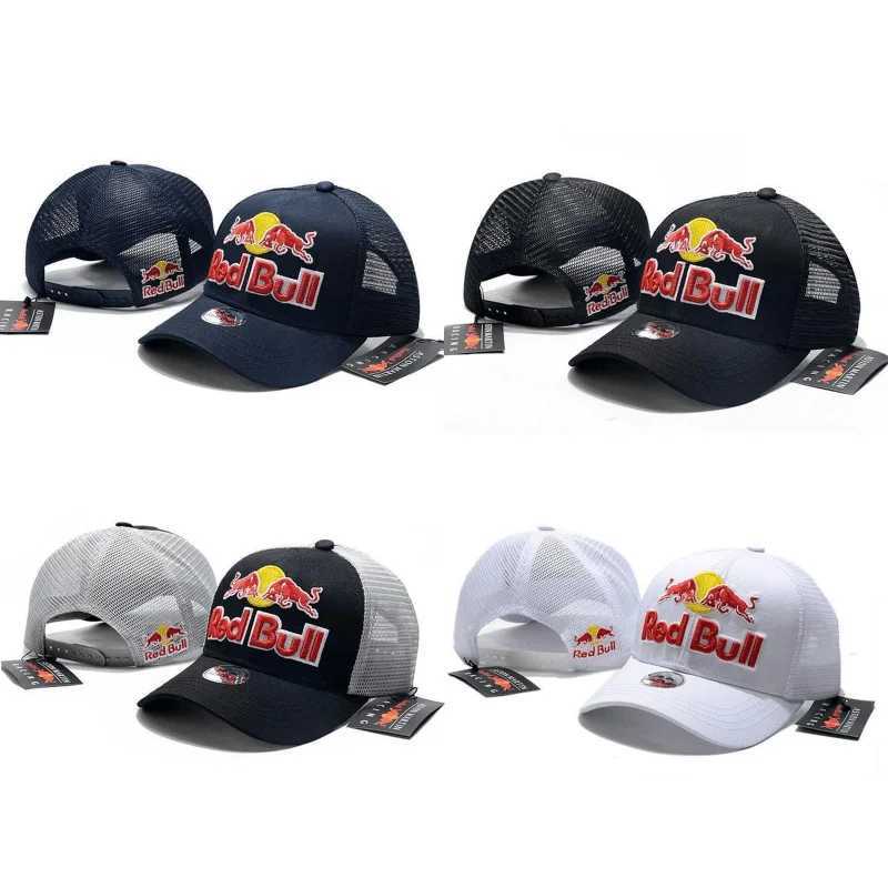 Ball Caps Popular fashion Red Bull breathable mesh baseball cap mens and womens sports racing off-road travel sun hat H250112