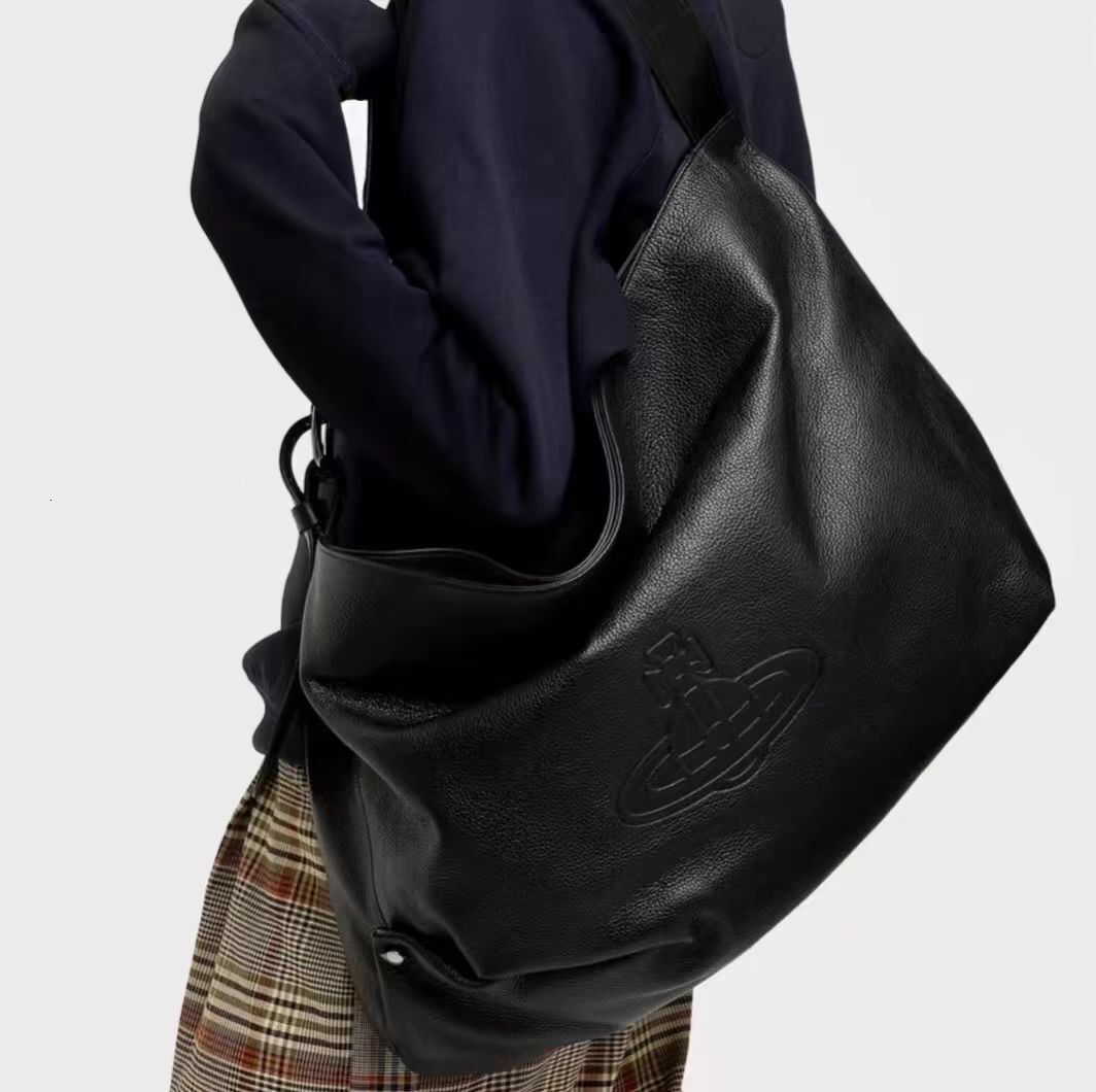 Bag 2024 New Queen Mother Saturn Litchi Pattern Tote Hobo Large Capacity Handheld Underarm Versatile Shoulder Bag