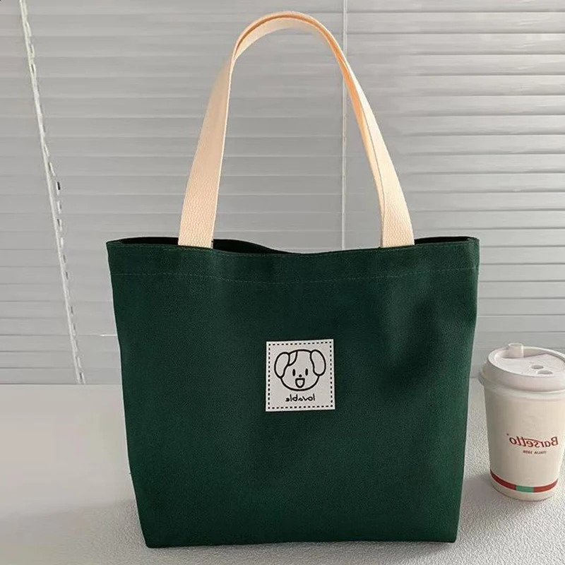 Canvas Bag Women S Large Capacity Simple Shoulder Commuting Handbag 250107