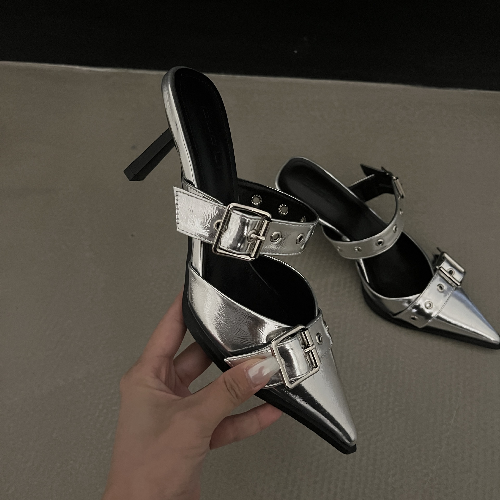Free Shipping new designer heels Dress Shoes Slippers womans high heel buckle sandals pointed toes woman ladies outdoor shoes