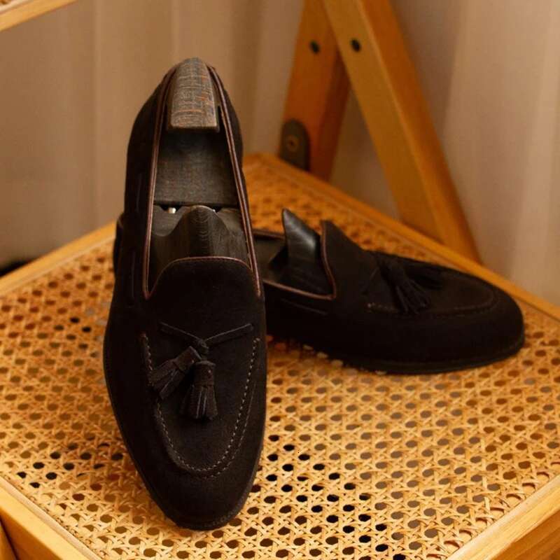 Genuine Leather Loafer For Men Handmade British Trendy Lazy Casual Shoes New Versatile