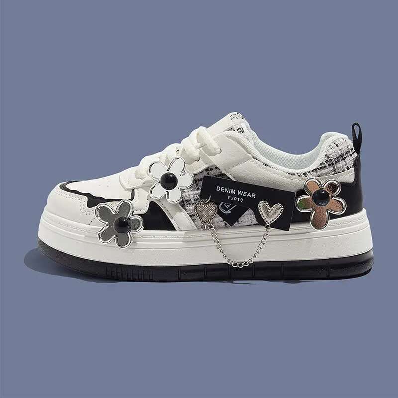 Platform Sneakers Women Wer Kawaii Shoes Sports Cute Vulcanize Korean Fashion Footwear Tennis Female Casual Flats Skateboard
