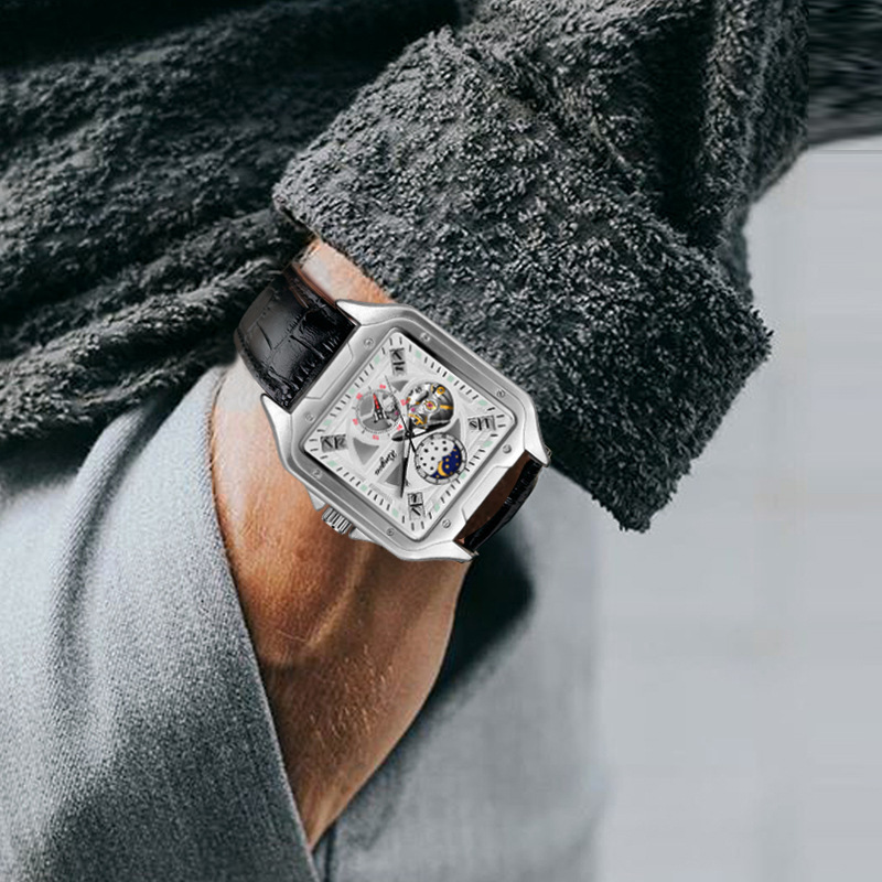 Luxury Business Mechanical Watch with Starry Sky, Night Glow, and 30M Waterproof