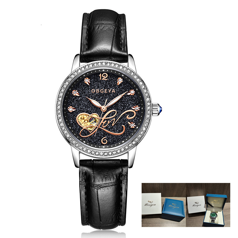 Luxury Fashion Day Date Watch with Full Star Waterproof Ladies' Automatic Mechanical Watch