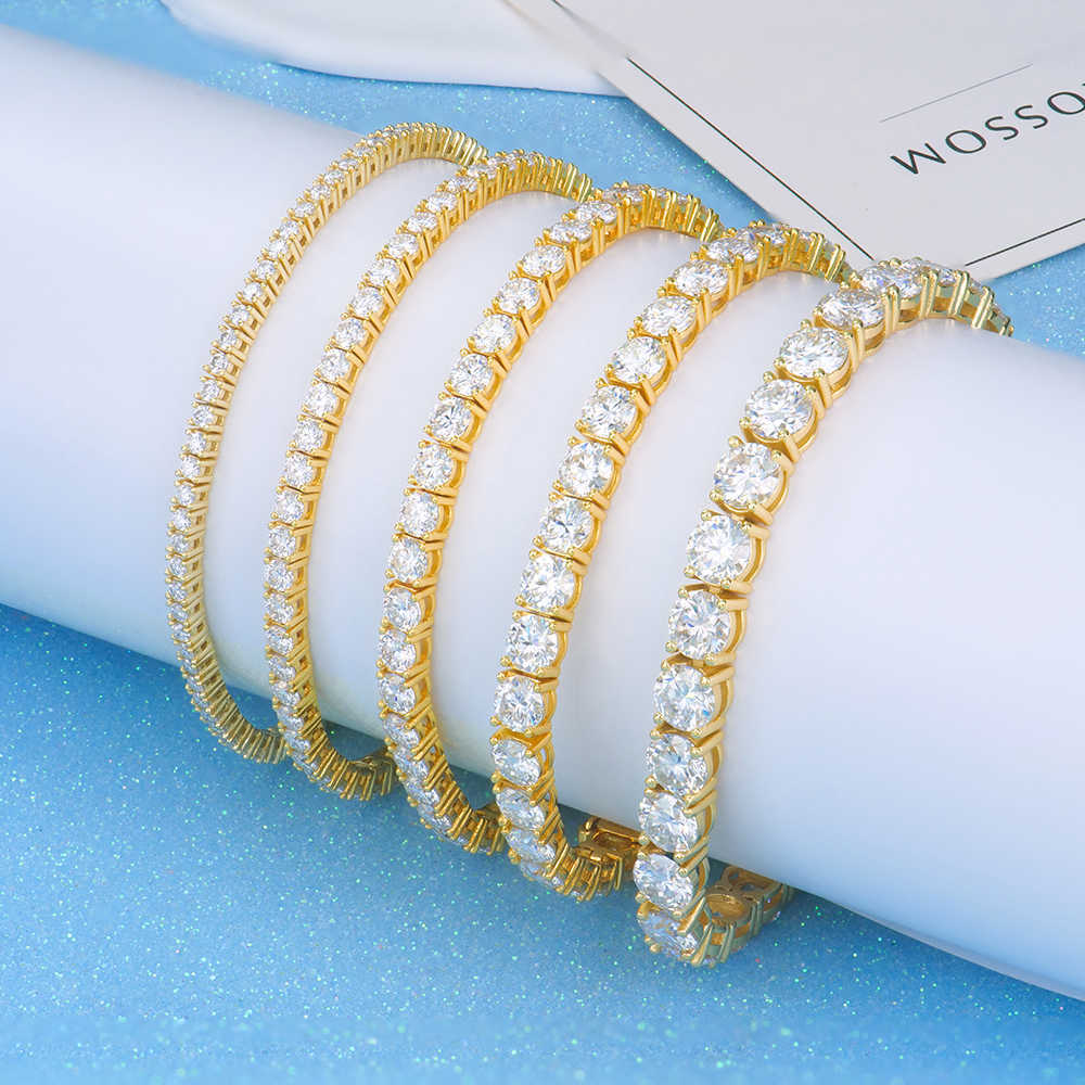 High Quality 3mm Silver 925 VVS VVS1 Real Moissanite Lab-Grown Moissanite Round Shape Tennis Chain Bracelet
