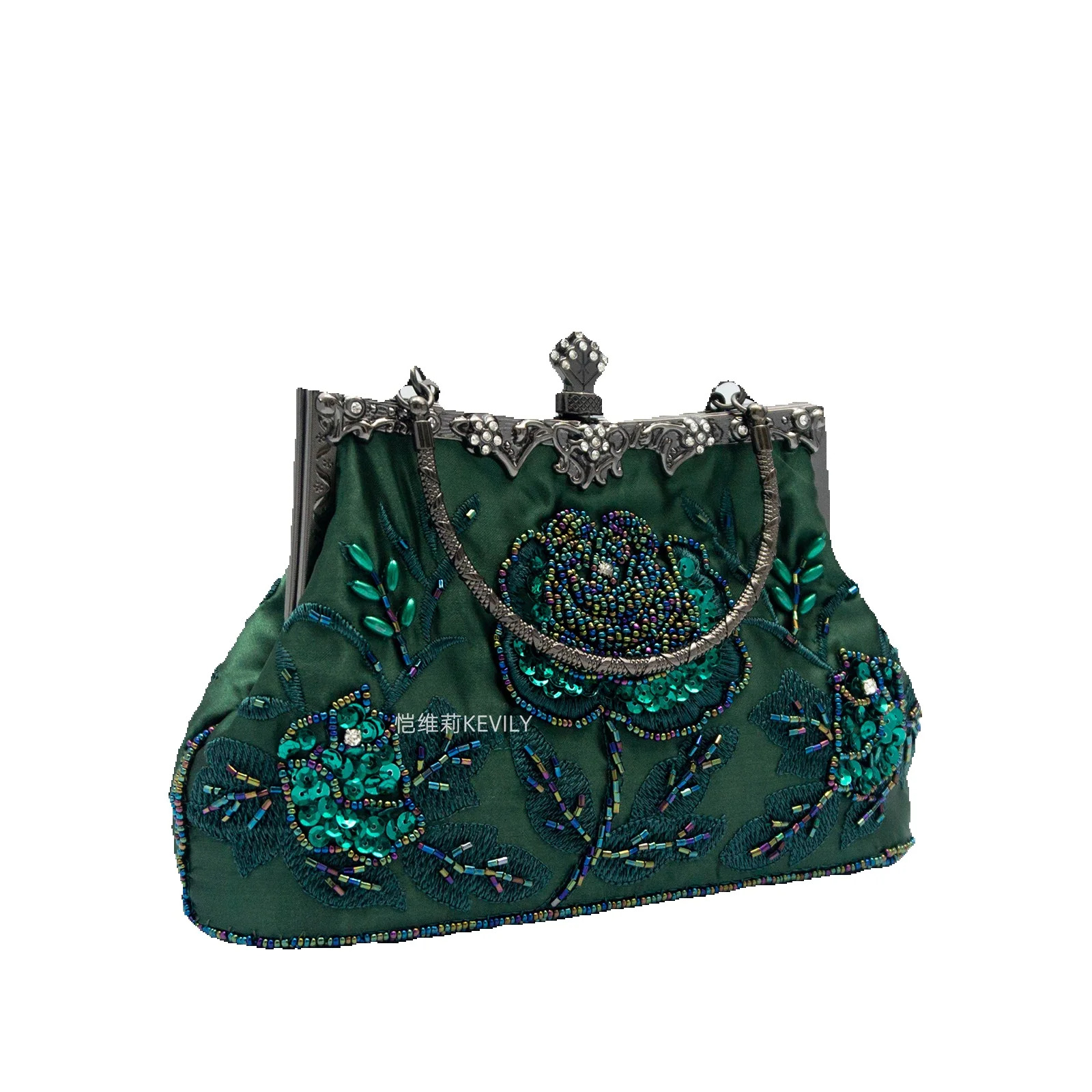 Kaveri Pearl Embroidery Handmade Designer Handbag Qipao Women's Evening Embroidered Handheld Bag