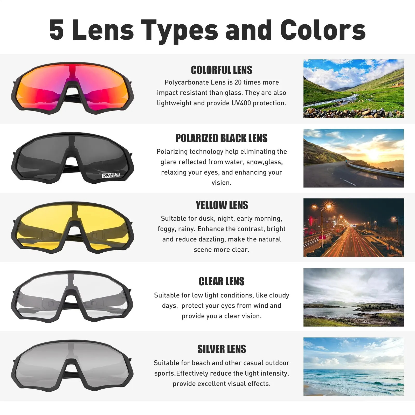 Kapvoe Cycling Sunglasses Polarized Men Women Cycling Glasses Road Mountain Bike Bicycle Goggles Sports Eyewear Fishing 250108