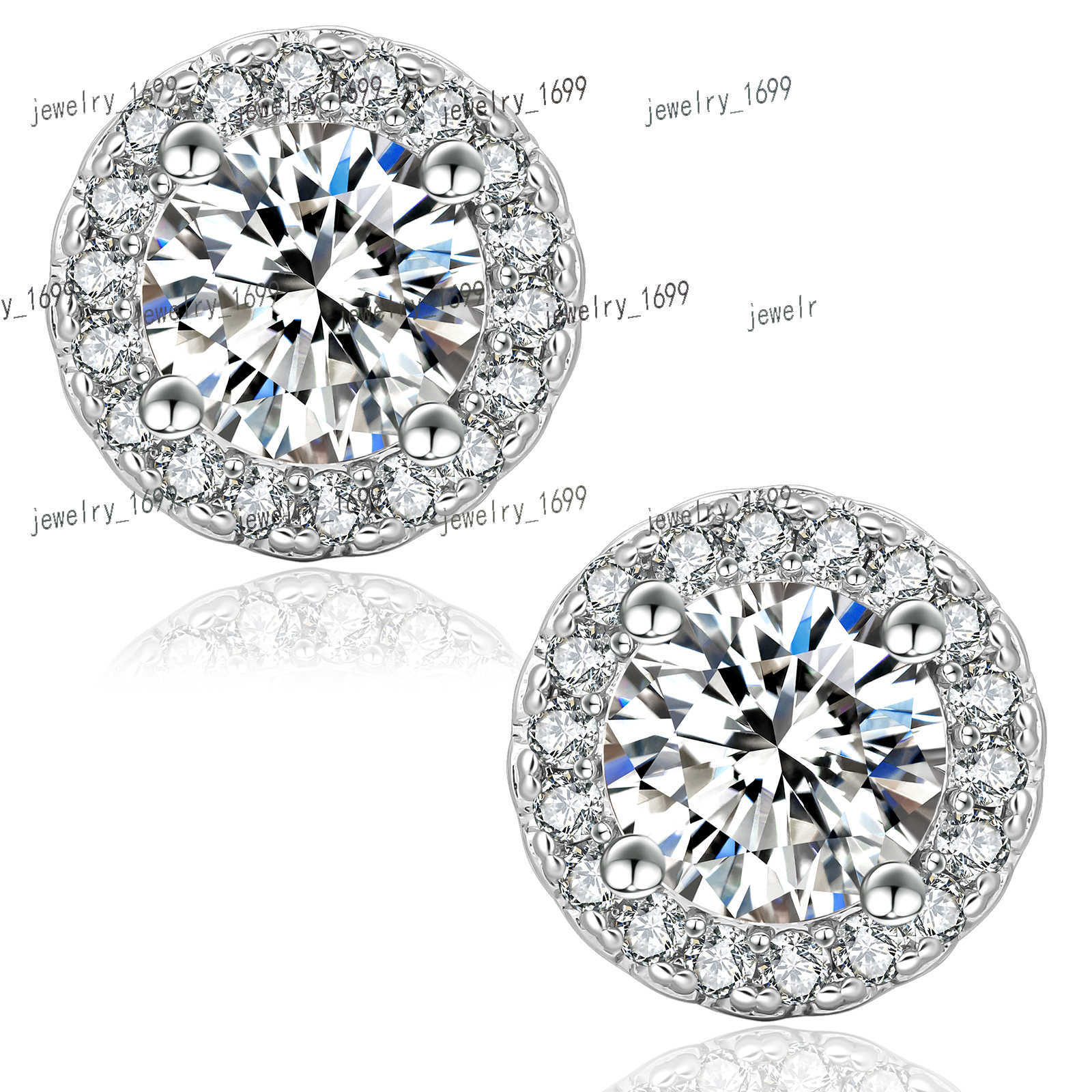 Wholesale VVS Diamond Earring Factory Price Round Cut Screw Back Moissanite Hoop Stud Earrings Men Women