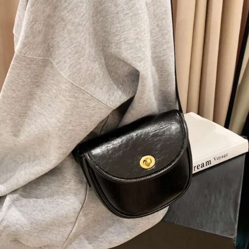 JIAERDI Vintage Brown Mini Women Retro Pu Leather Saddle Messenger Bag Purse Ladies Haruku Casual Crossbody Bags Aesthetic