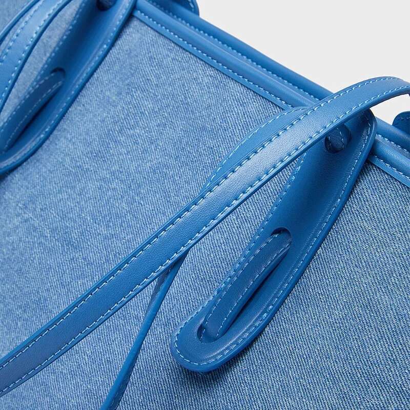 Donna-In 2023 Fashion Design Women Denim Bag Handbag Large Capacity Lady Jeans Tote Bags Crossbody Casaul Big Shopper Purses