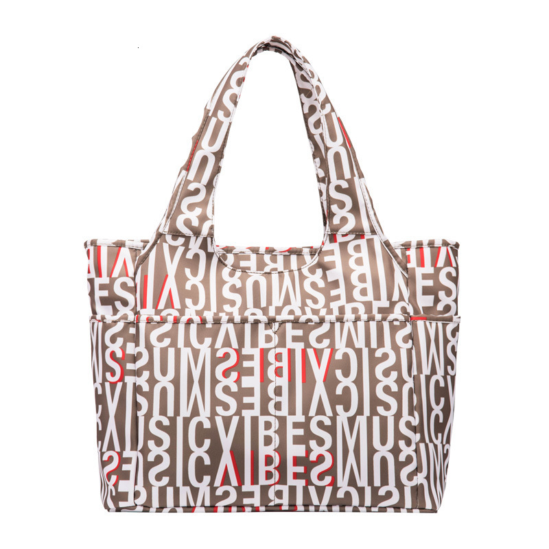 Women's Printed Fashion Casual Versatile Large Designer Handbag Capacity Travel Oxford Nylon Handheld Shoulder Bag