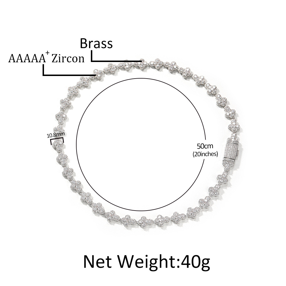 11mm Hip Hop Cross Tennis Chain Necklace Bracelets Cuban Chain 5A CZ Stones Real Gold plated Jewelry