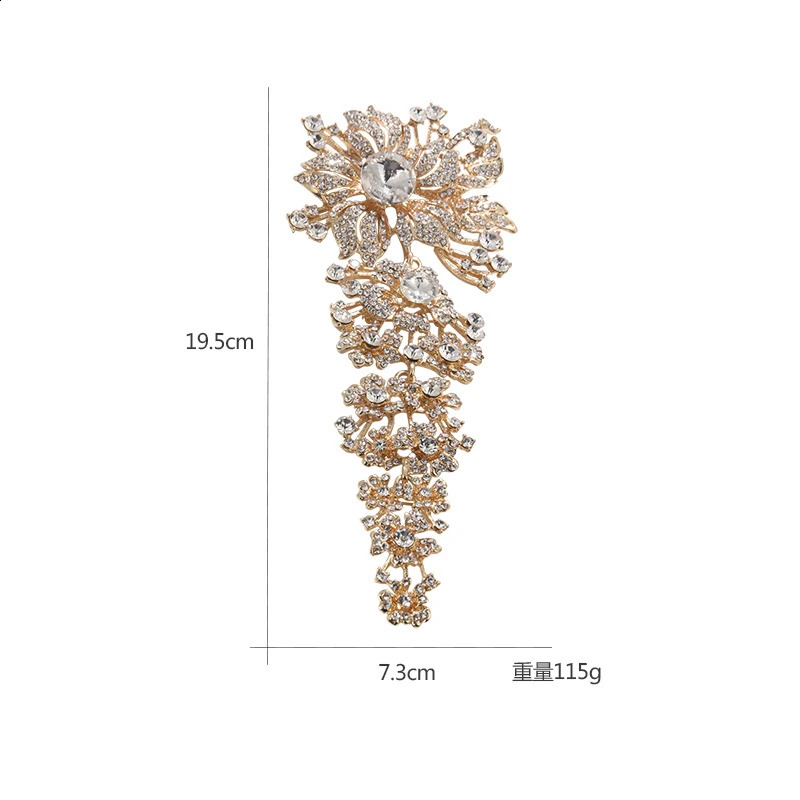 WEIMANJINGDIAN Crystal Rhinestones Large Size Leaves Brooches for Wedding Bouquets 250103