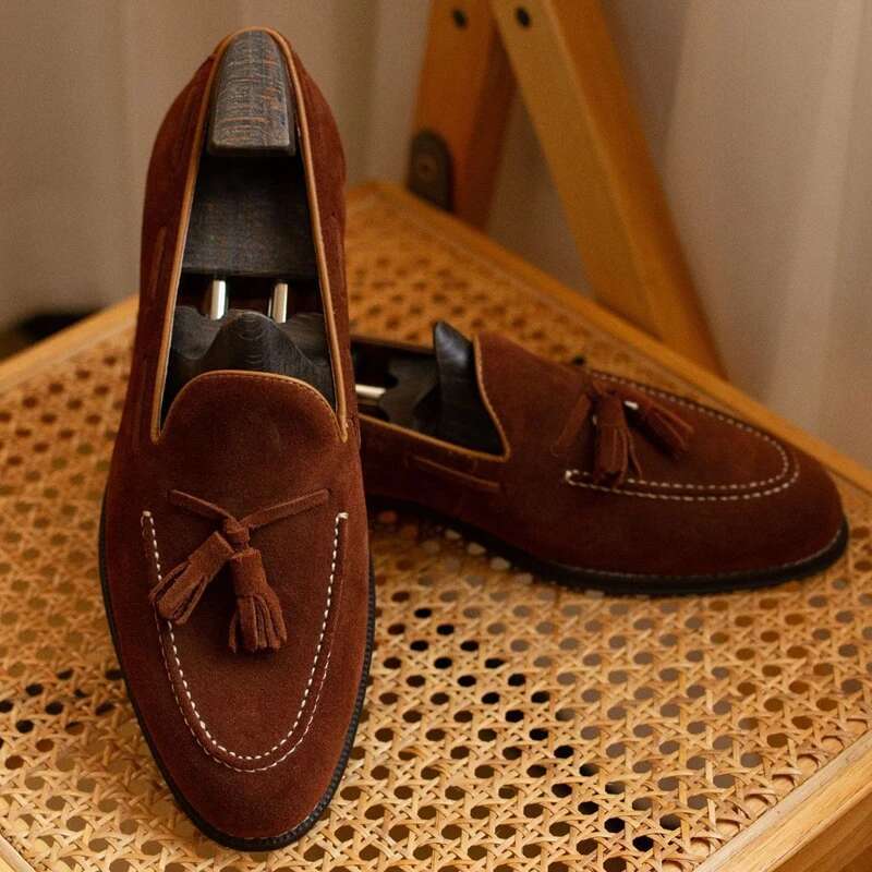 Genuine Leather Loafer For Men Handmade British Trendy Lazy Casual Shoes New Versatile