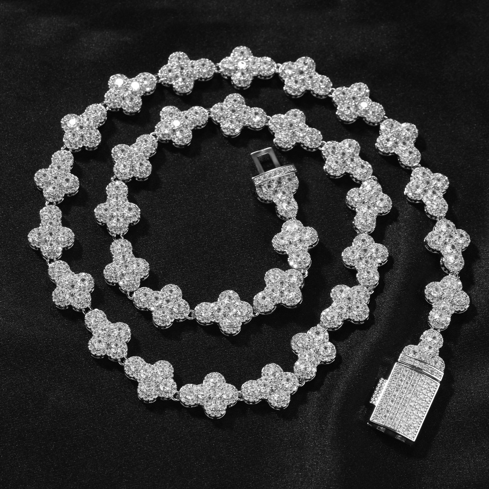 Hip Hop Cross Tennis Chain Cuban Chain Necklace Bracelets 5A CZ Stones Gold plated Jewelry Set