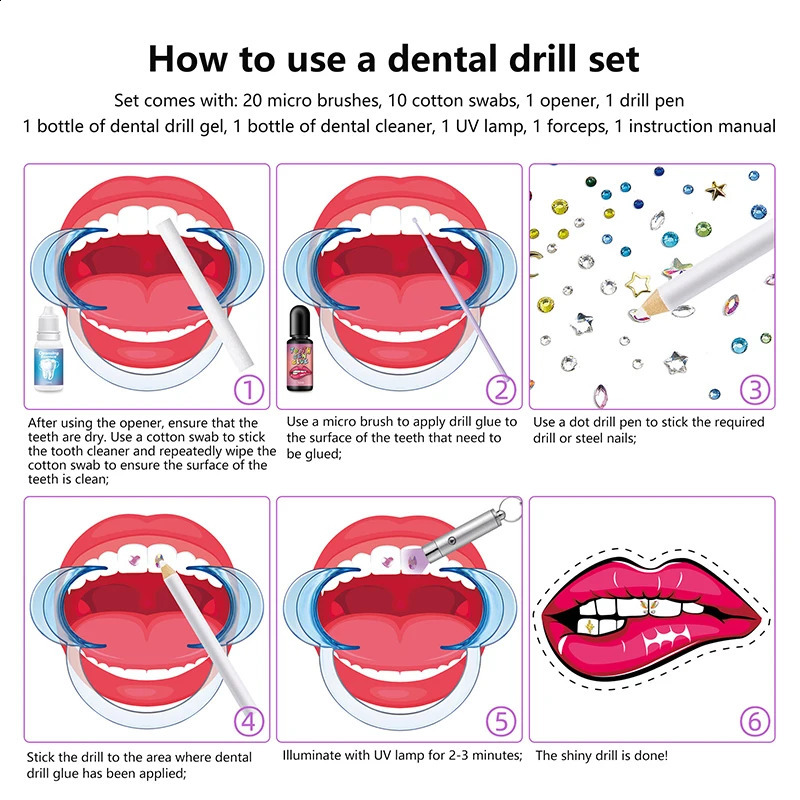 1Set Professional Tooth Gem Kit Diy Love Horse Eye Crystals Jewelry Kit Teeth Gem Kit Tooth Gems For Teeth Jewelry Starter 250107