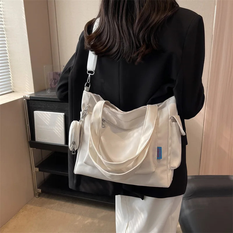 Large Capacity Unisex Tote Bag With Coin Purse College Style Middle School Student Schoolbag Casual Bag Crossbody Shoulder Bag 250106
