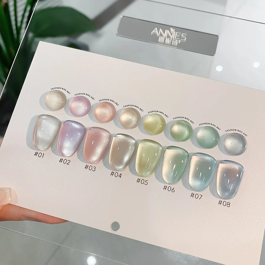 10ml Glass Bead Moonlight Cat Eye Magnetic Gel Nail Polish Set 8 Colors Semi Permanent Soak Off UV LED Salon varnish DIY Girls 250107