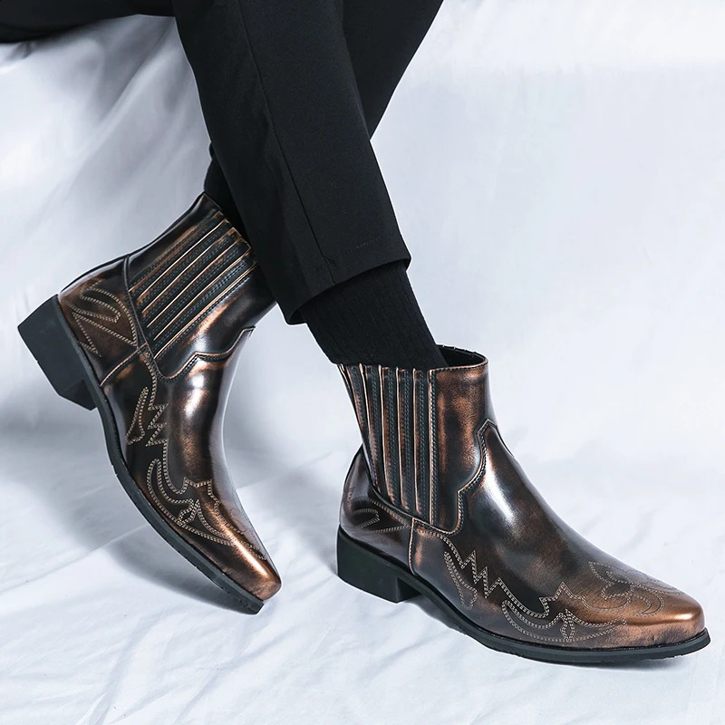 Golden Sapling Men Chelsea Boots Casual Shoes Fashion Ankle Boot Leisure Business Flat Mens Shoe Comfortable Party Brogue Flat 250106