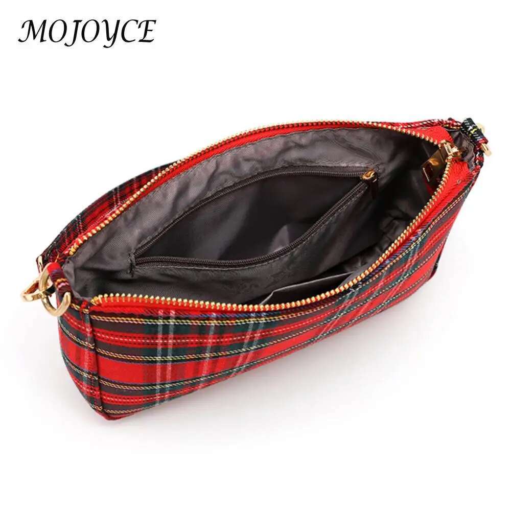 Women Striped Crossbody Large Capacity Tartan Check Simple Shoulder Bag Canvas Ladies Underarm Bags For Travel Work Handbag