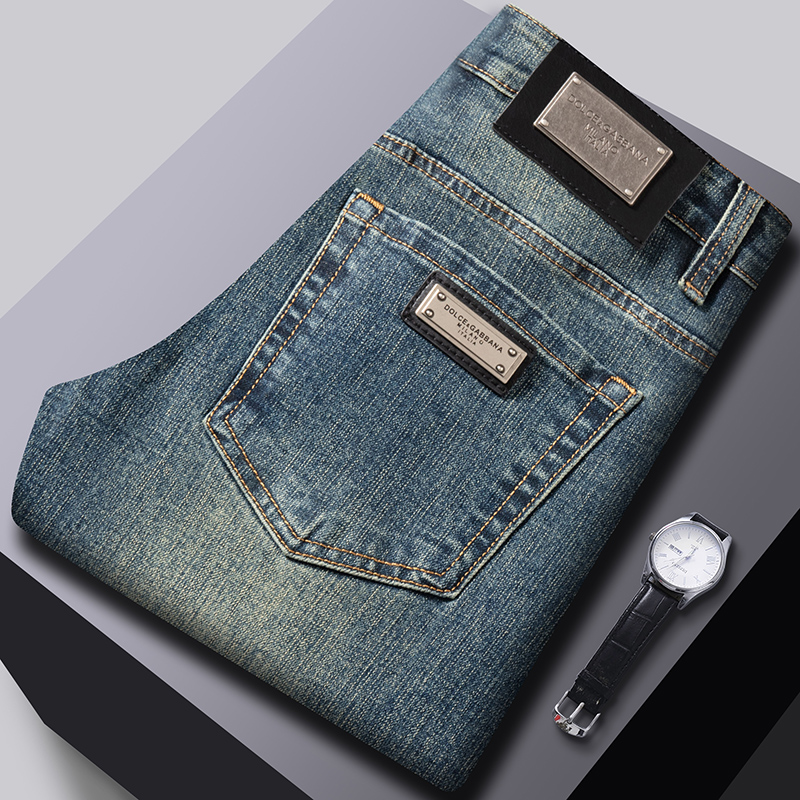 Men's Jeans Designer spring autumn Men Slim Fit European American High-end Brand Small Straight Pants size 29-40 52XJ