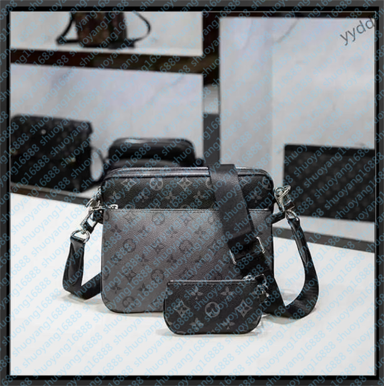 Designer Tote Bag Men Leather TRIO Messenger Bags Men woman large Handbags shopping purse Women high quality Classic wer Checked Shoulder handbags