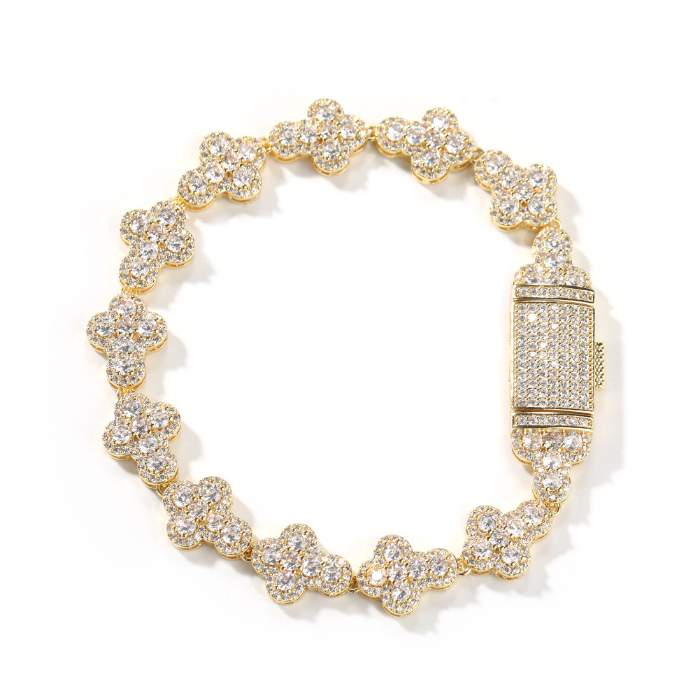 11mm Hip Hop Cross Tennis Chain Necklace Bracelets Cuban Chain 5A CZ Stones Real Gold plated Jewelry