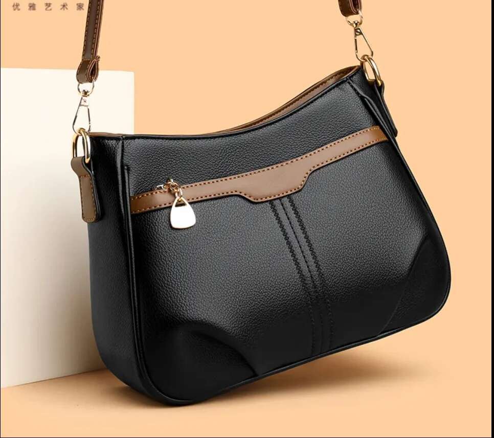 High Quality PU Leather Handbag Purse Women's Bag Solid Color Shoulder Crossbody Bags Lady Messenger Tote Bag For Women