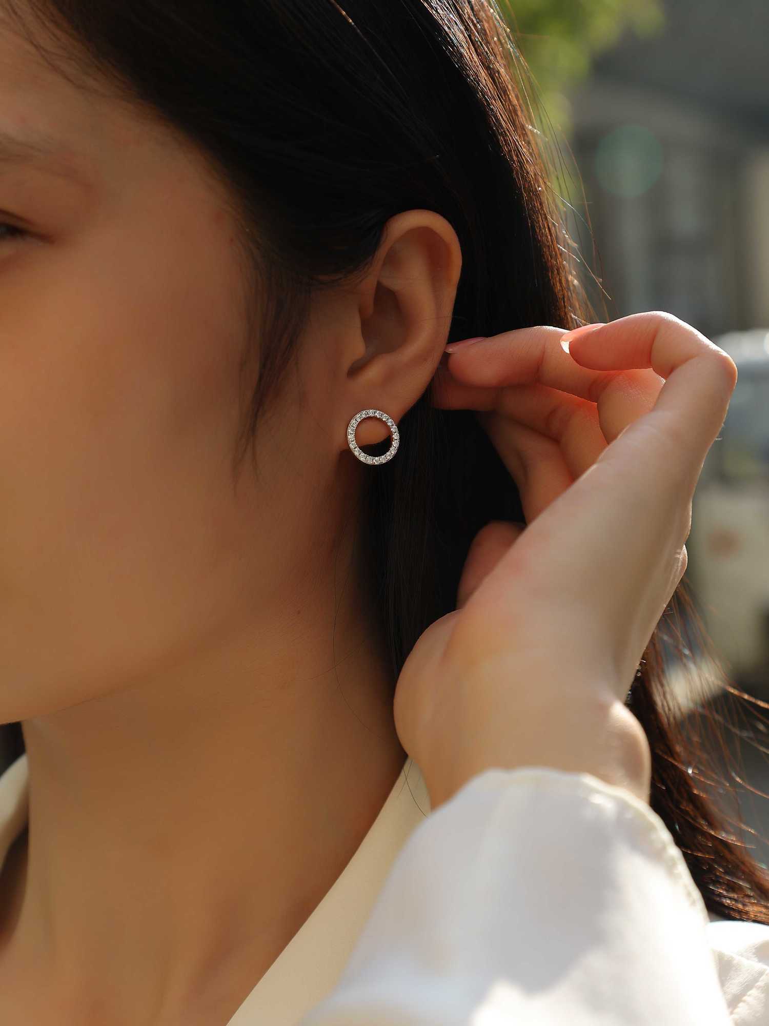 925 Silver VVS Moissanite Diamond Stud Earrings Wedding Jewelry Engagement Gift Earrings