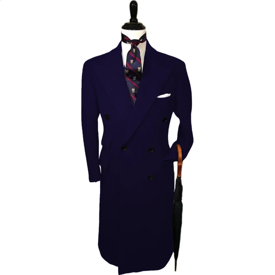 business coat for ceremonyBritish style wool men Warm trench mendoublebreasted 250107