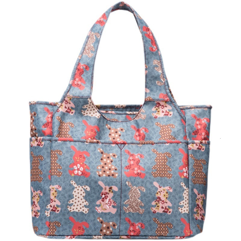 Women's Printed Fashion Casual Versatile Large Designer Handbag Capacity Travel Oxford Nylon Handheld Shoulder Bag