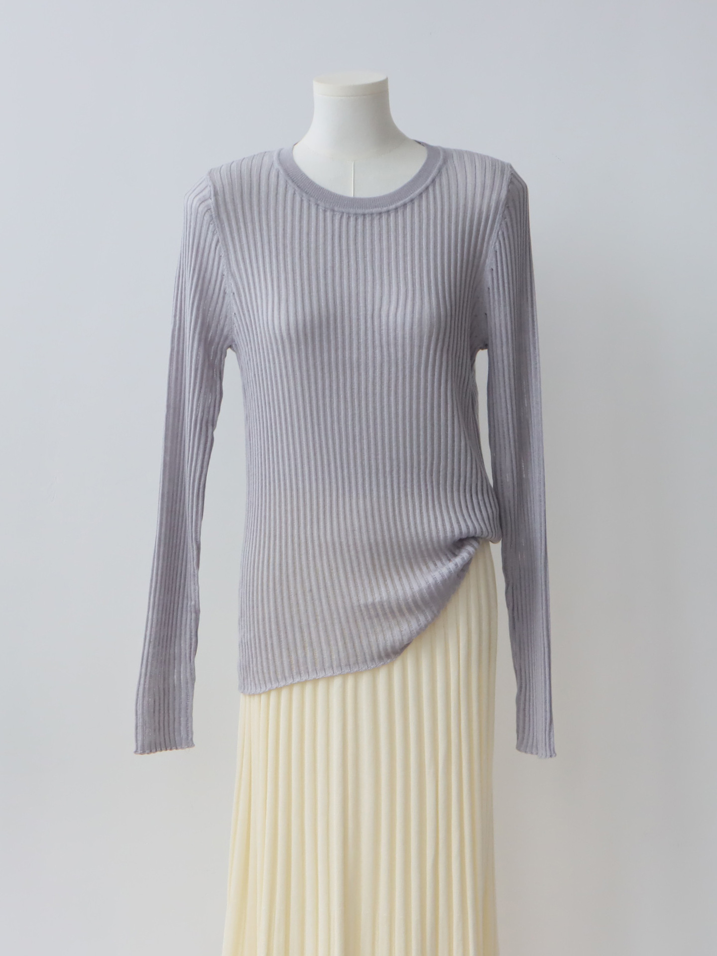 fgtz1 Women's Wool Blend Lazy Wind Hollow Knit Sweater - Round Neck, Slightly Transparent for Early Fall