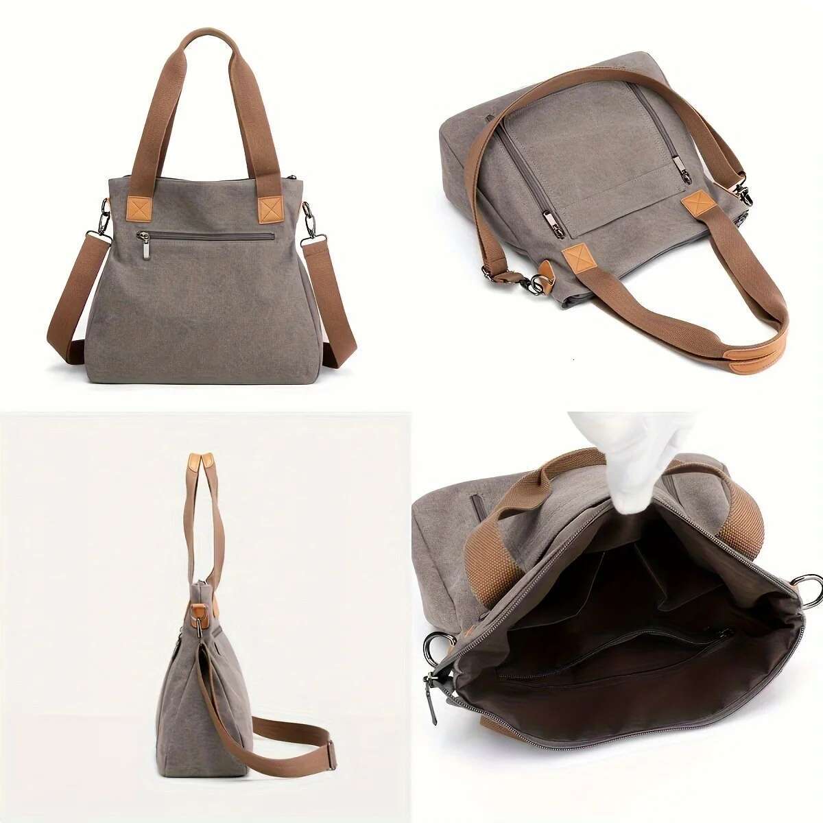Women's Versatile Handbag Large Capacity Canvas Casual Shoulder Crossbody Bag