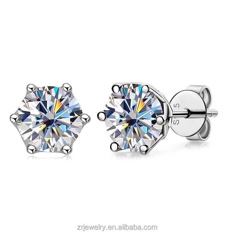 Black Green Moissanite Earrings Stud 14k Gold Round Silver Hoop Earring Set Vvs Moissanite Earrings