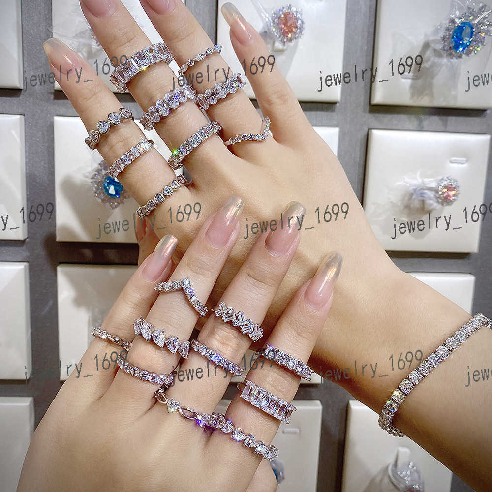 fine jewelry 925 sterling silver high carbon diamond ring jewelry for women 925 silver ring moissanite wedding engagement ring