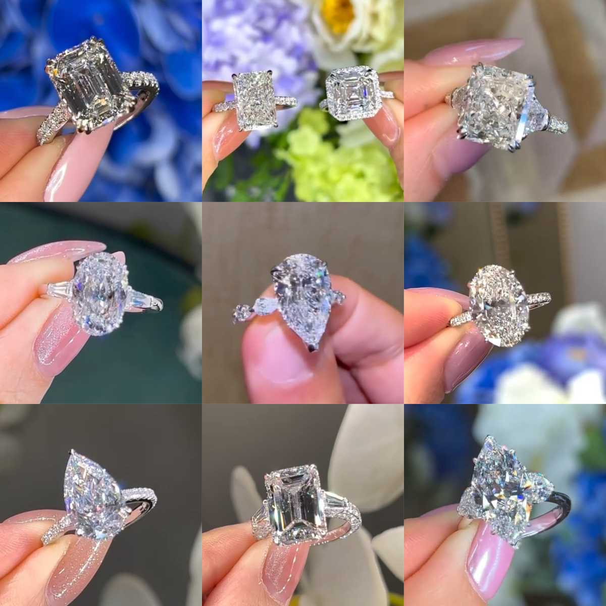 Gia Igi Certified Cvd HPHT Lab Grown Created Diamond 14k 18k Solid Gold Rings Emerald Cut Engagement Ring Jewelry Women 4ct 5ct