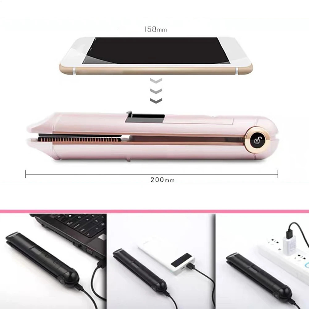 2-in-1 Curling Wand Straightener Temperature Adjustable 2 in 1 Hair Straightener Curler for Travel Gift for Girls/Women 250108