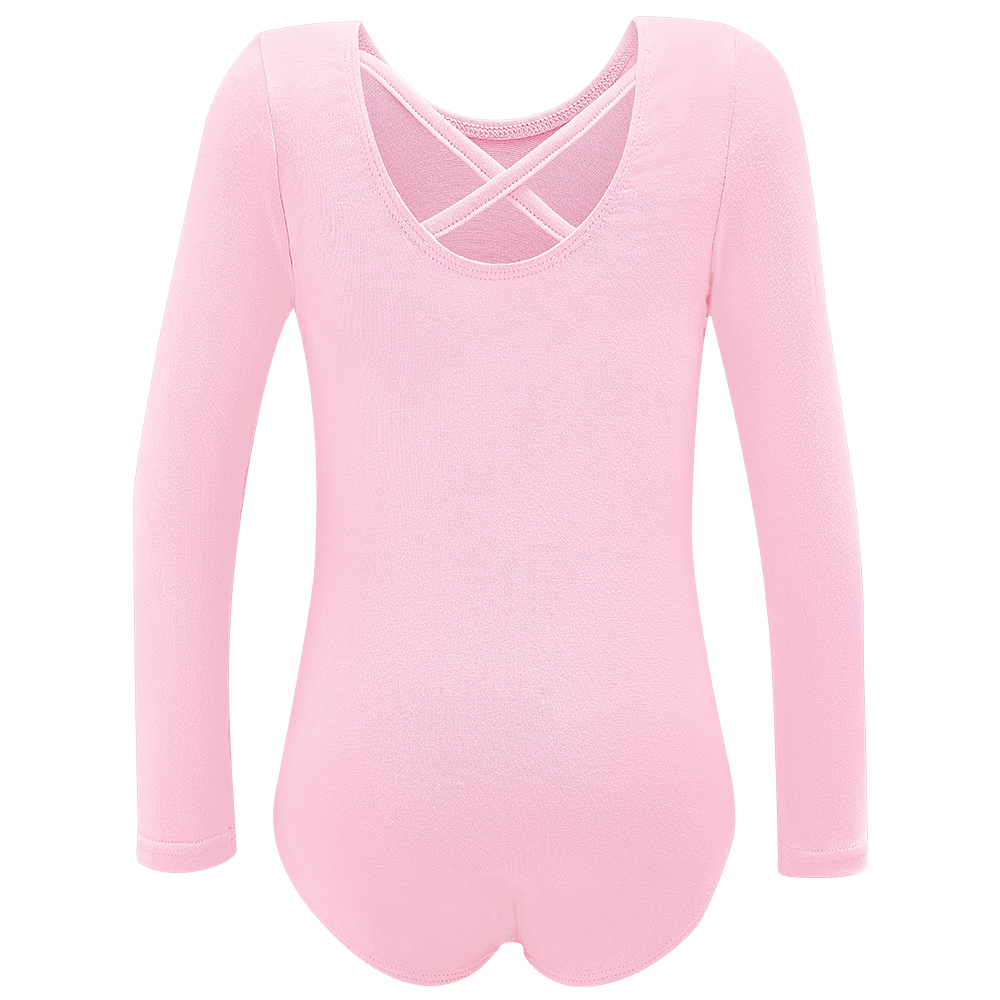 Long Sleeves Leotard for Girls Gymnastics Practice Clothes Ballet Tutu Dress Stage Dance Costume with Skirt