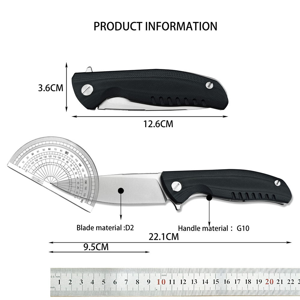 NEW G10 Hunting Knives Folding Quantum Cromax D2 Drop Point Blade Outdoor Camping Pocket Knife EDC Tool with Original Box 15535 3300 535 533 1660 9000