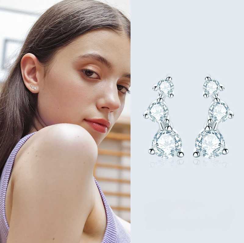Luxury Moissanite Earrings Set 925 Sterling Silver Four Leaf Fashion Screw Back Studs VVS Diamond Men Women Jewelry With GRA