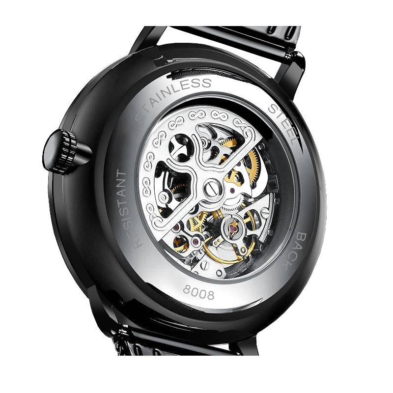 Elegant Men's Ultra-Thin Mechanical Watch with Waterproof Feature