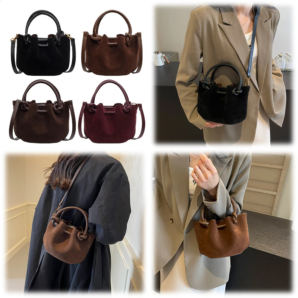 Women Retro Top Handle Bag PU Leather Crossbody Bags Shoulder Bag Lady Handbags Purses Fashion Versatile Bucket Bag Sling Bag 250106