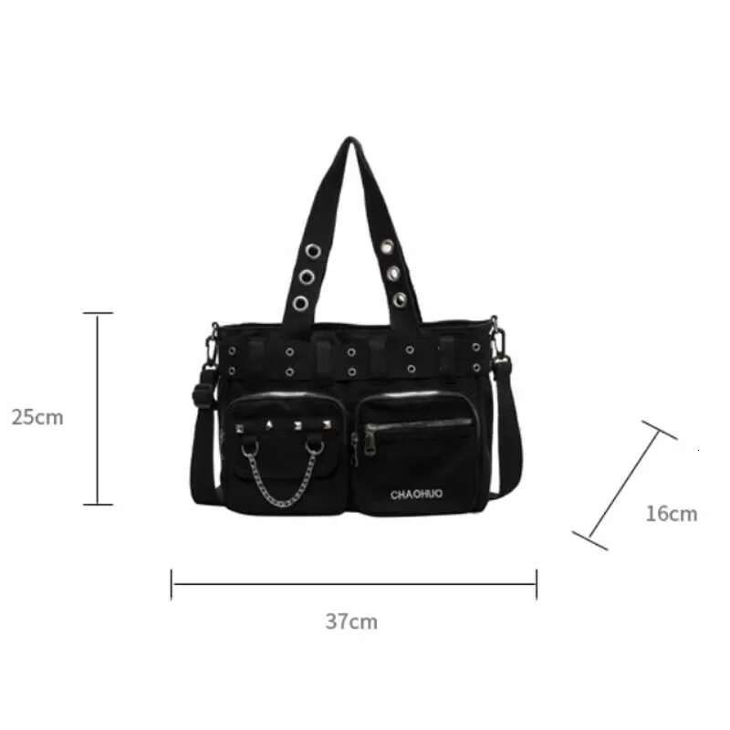 Chains Buckle Nylon Shoulder Solid Zipper Rivet Versatile Hand 2024 Hot Sale Bags For Women Bolsas De Hombro