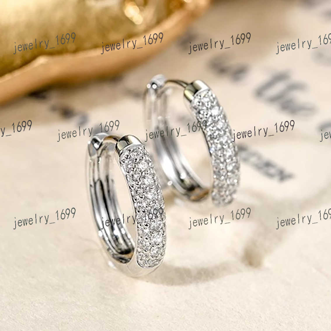 CAOSHI Elegant Paved Full Imitated Moissanite Circle Earrings For Fashion Party Women Wedding Silver Plated CZ Hoop Earrings OEM